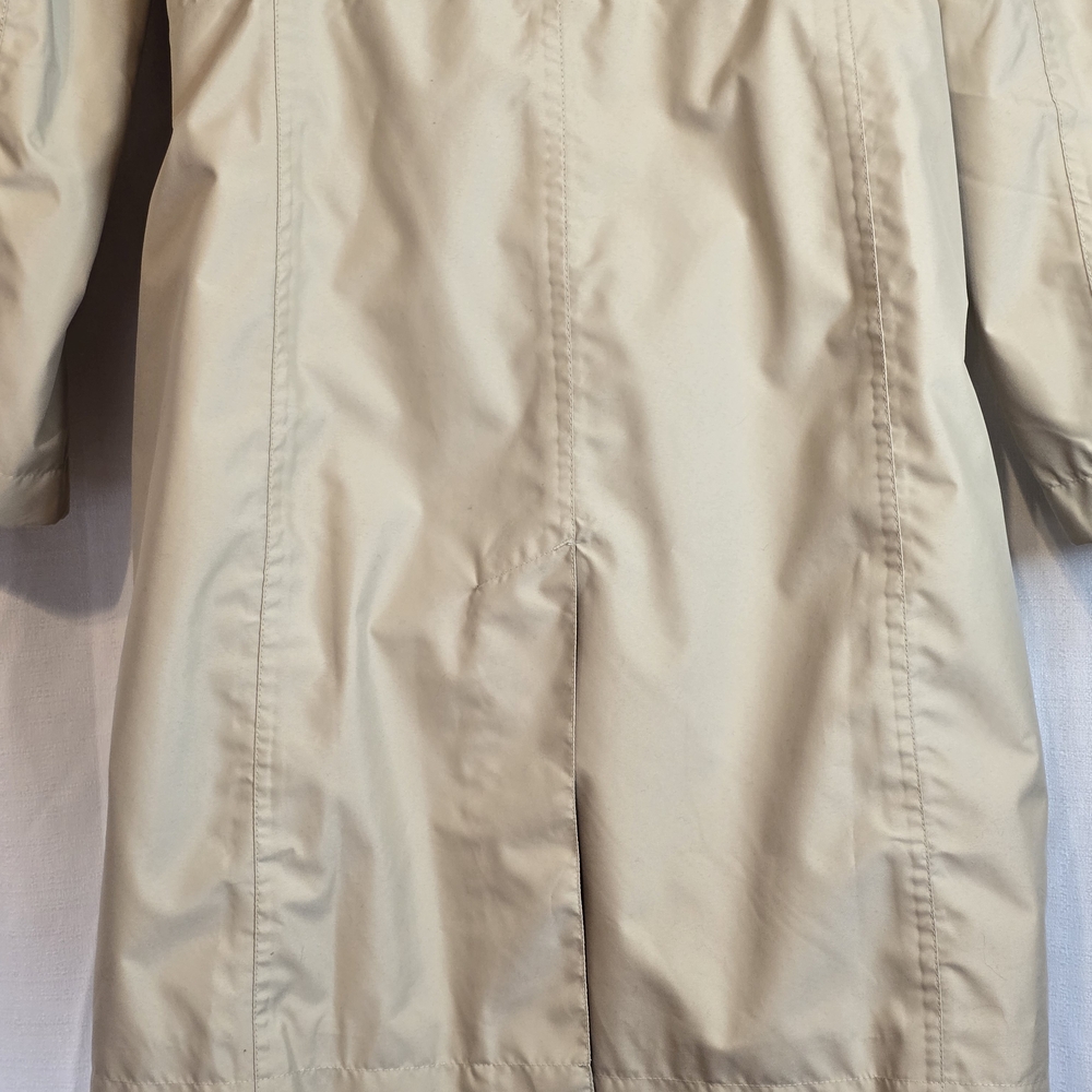 Classic Tan Trench Coat Size M With Hood Sinched Waist Fall - Picture 9 of 13